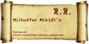 Milhoffer Miklós névjegykártya