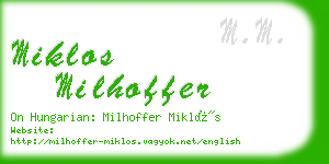 miklos milhoffer business card